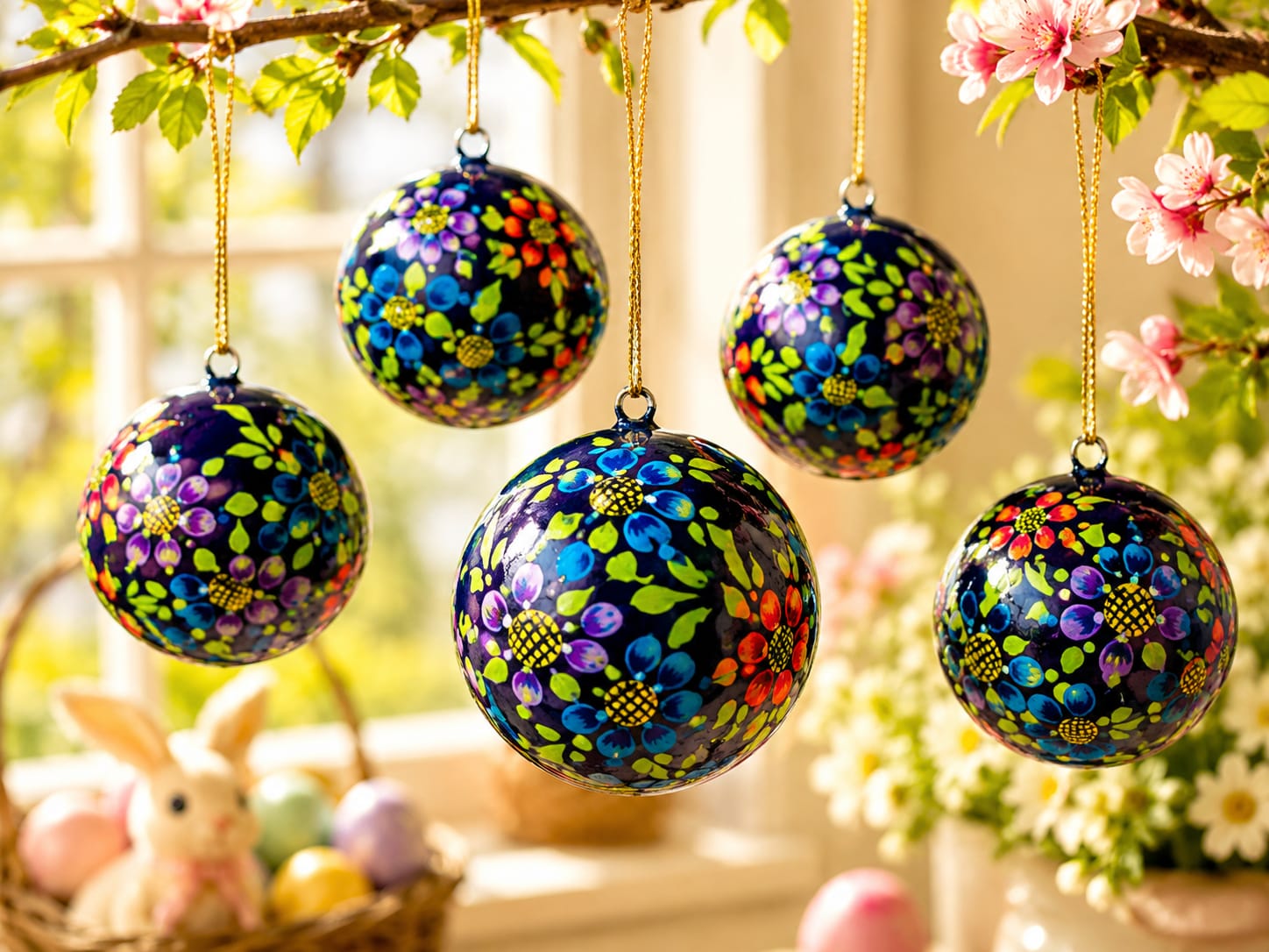 Hand painted christmas baubles, Handmade Christmas ornaments, Christmas Tree Decoratives, Paper Mache Baubles, Hanging Christmas Bauble